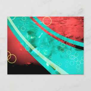 retro red snorkeler postcard
