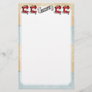 Retro red stand mixer recipe card stationery