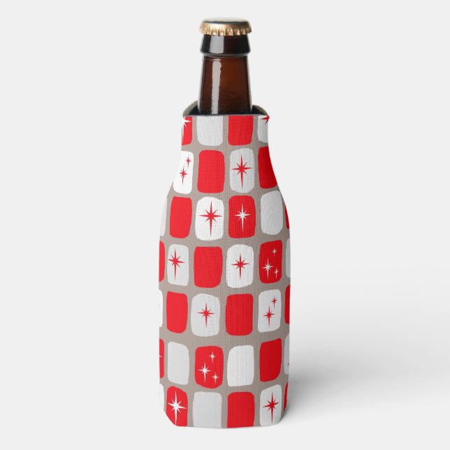 Retro Red Starbursts Bottler Cooler (Bottle Front)