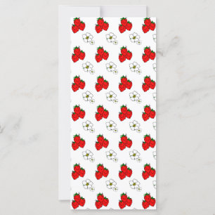 Retro Red Strawberry and Flower Pattern