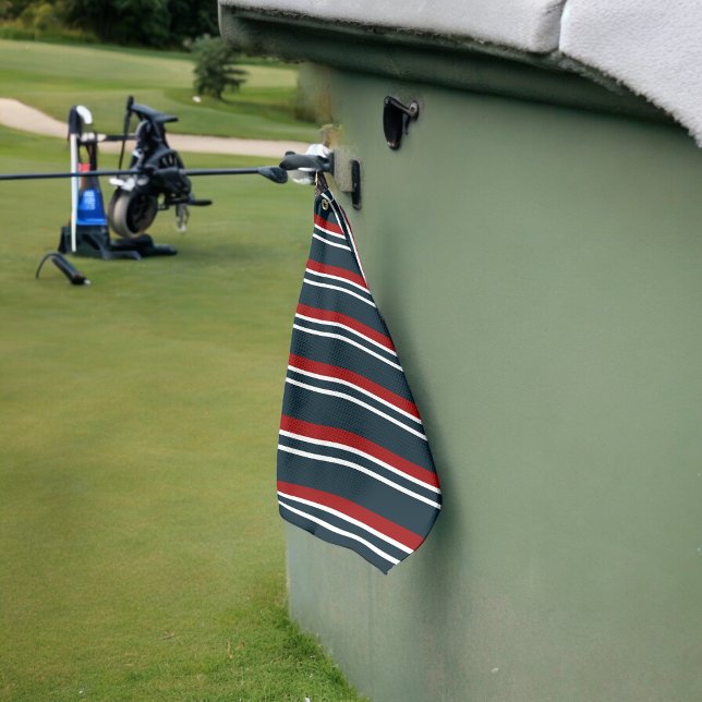 Retro Red Stripes Golf Towel (kitchen towel)