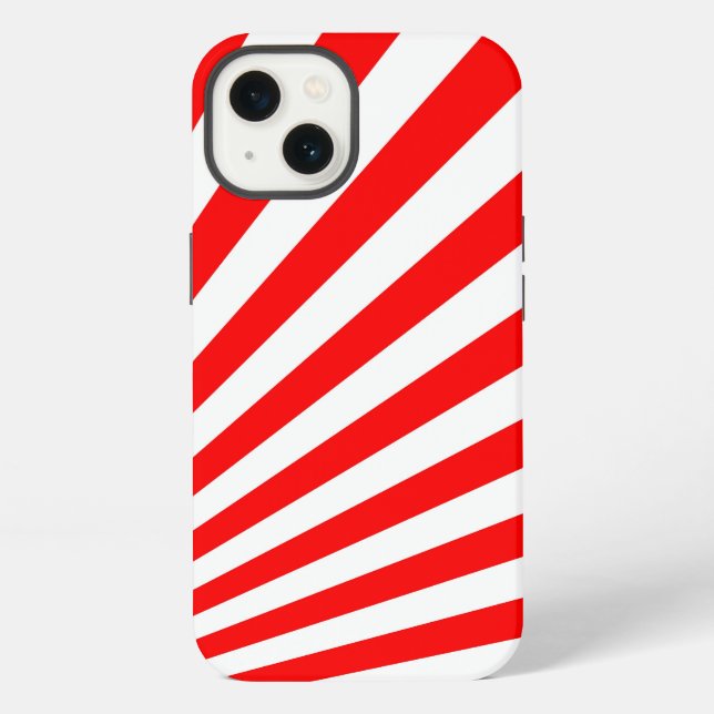 Retro Red Sun Rays Background iPhone Case (Back)