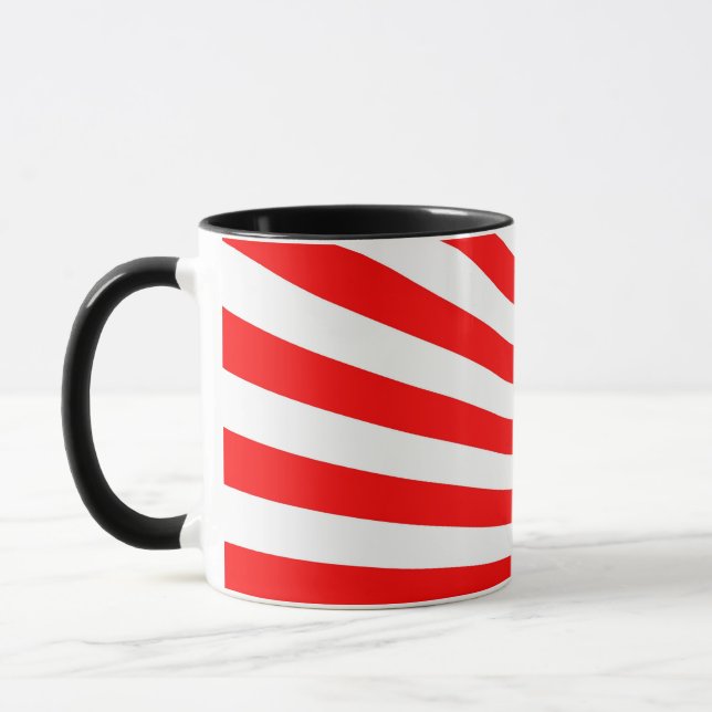Retro Red Sun Rays Background Mug (Left)