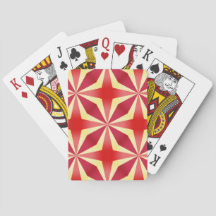 Retro Red Sunburst Pattern - Vintage 70s Starburst Playing Cards