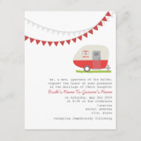 Retro Red Trailer Wedding Invitation
