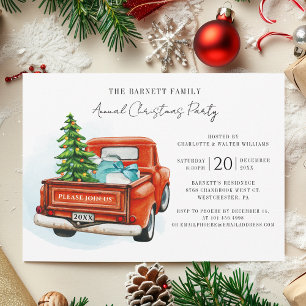 Retro Red Truck Annual Christmas Party Invitation