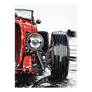 Retro Red Vintage Classic Car Front Pop Art Print
