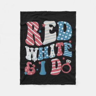 Retro Red White And I Do 4th Of July Bachelorette  Fleece Blanket