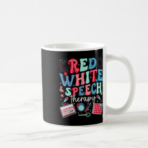 Retro Red White And Speech Therapy Fourth 4th July Coffee Mug