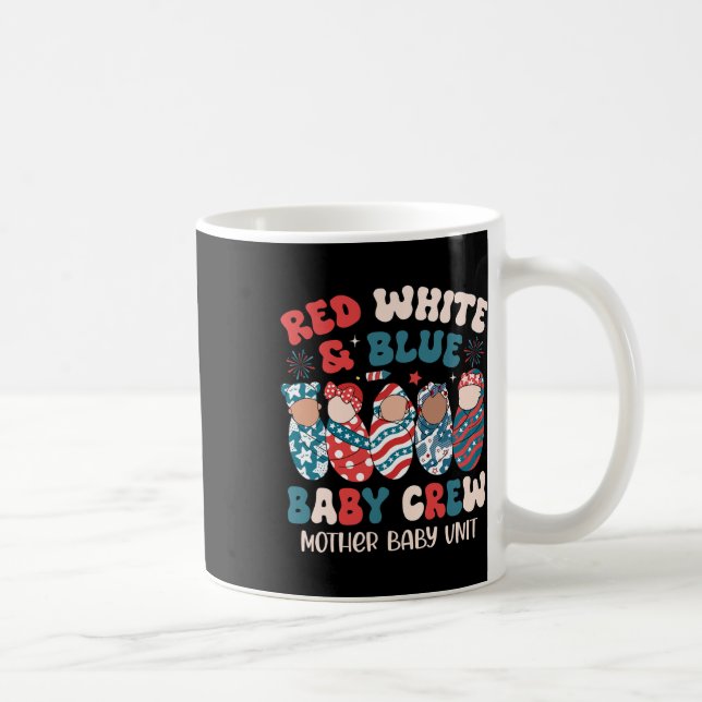 Retro Red White Blue  Coffee Mug (Right)