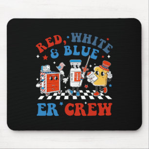 Retro Red White Blue Er Crew Emergency Room 4th Of Mouse Pad