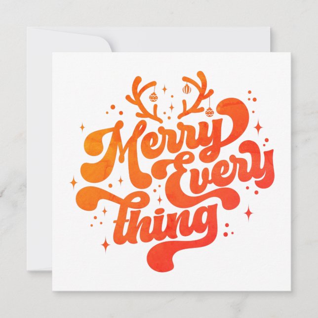 Retro Red White Merry everything Merry Christmas  (Front)