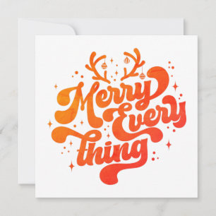 Retro Red White Merry everything Merry Christmas