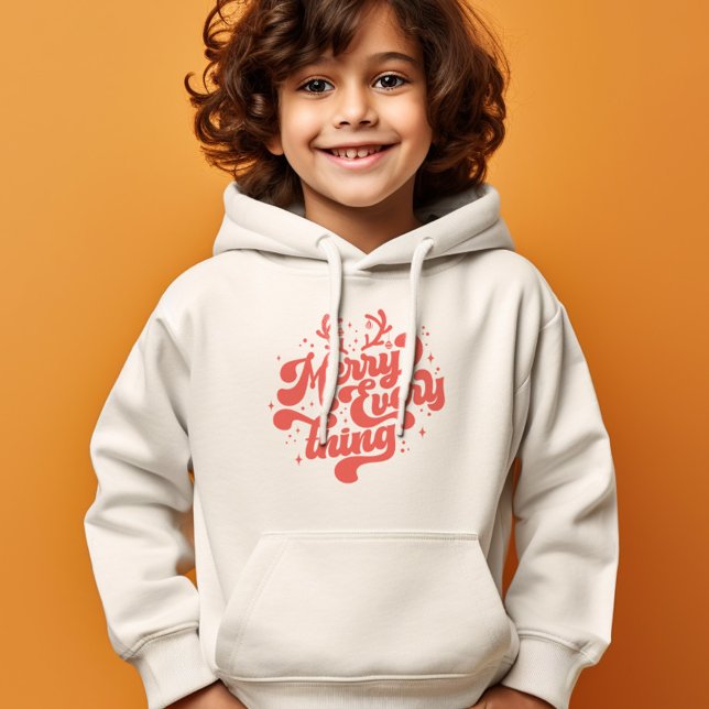 Retro Red White Merry everything Merry Christmas  (Retro Red White Merry everything Merry Christmas Hoodie)