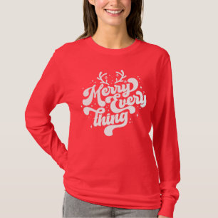 Retro Red White Merry everything Merry Christmas T-Shirt