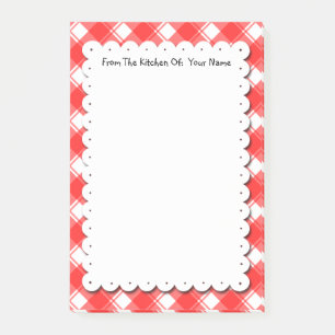 Retro Red White Plaid Checks Custom Post it Notes
