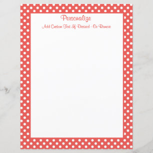 Retro Red & White Polka Dot Pattern Personalise
