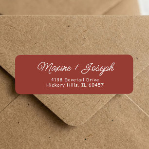 Retro Red & White Wedding Return Address Label