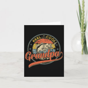Retro Reel Cool Grandpa Fishing Fathers Day  Card