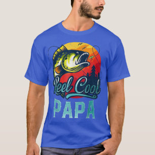 Retro Reel Cool Papa Fishing Dad Vintage Fathers D T-Shirt