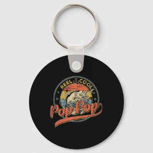 Retro Reel Cool Pop Pop Fishing Fathers Day  Key Ring
