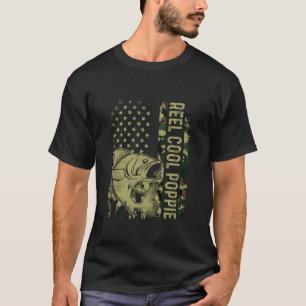Retro Reel Cool Poppie Camouflage American Flag Fi T-Shirt