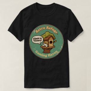 Retro Refuge Gaming Haven Pixel Treehouse T-Shirt