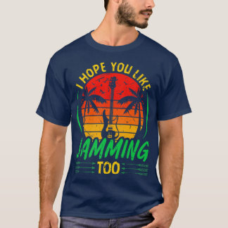 Retro Reggae Bass Guitar Players Like Jamming Too T-Shirt