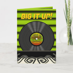 Retro Reggae Vinyl Record Personalised Cards
