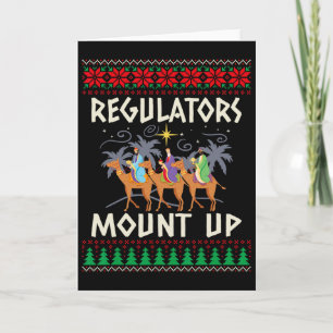 Retro Regulators Mount Up Camel Ugly Christmas Swe Card