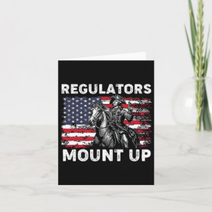 Retro Regulators Mount Up Funny Flag Usa Cowboy 4t Card