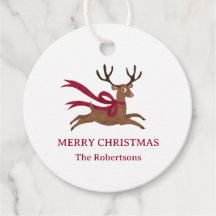 Retro Reindeer Wearing Red Scarf Vintage Style 