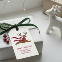 Retro Reindeer Wearing Red Scarf Vintage Style 