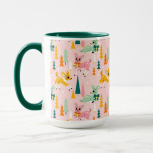 Retro Reindeer Wonderland Holiday Pattern Mug