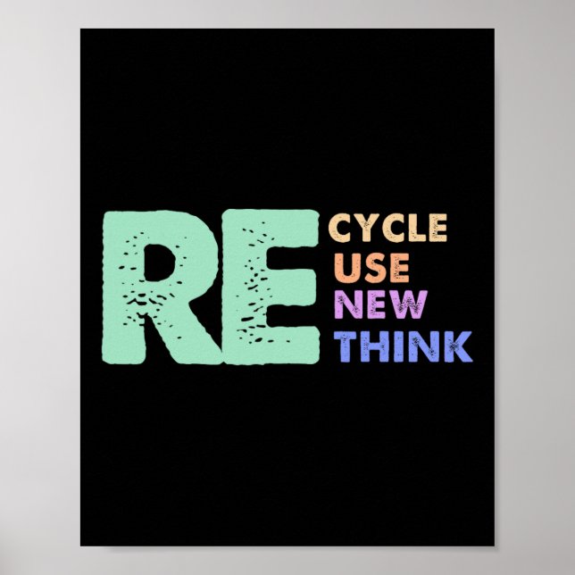 Retro Removed Meme Recycle Reuse Renew Rethink  Poster (Front)