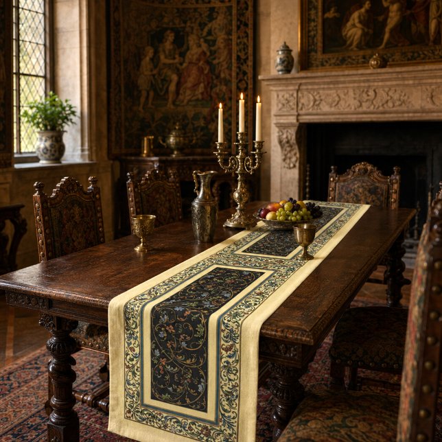 Retro Renaissance Style Foliage Short Table Runner (Creator Uploaded)
