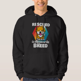 Retro Rescued Is My Favourite Breed Animal Dog Ow Hoodie