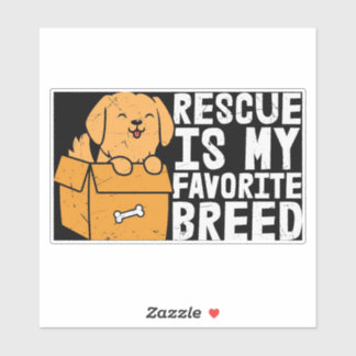 Retro Rescued Is My Favourite Breed Vinyl Sticker 