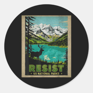 Retro Resist Alt Us National Park Nps Service Classic Round Sticker