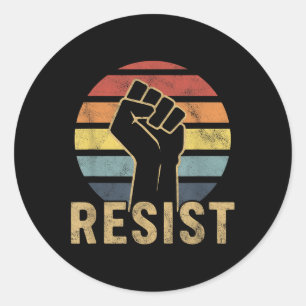 Retro Resist  Classic Round Sticker
