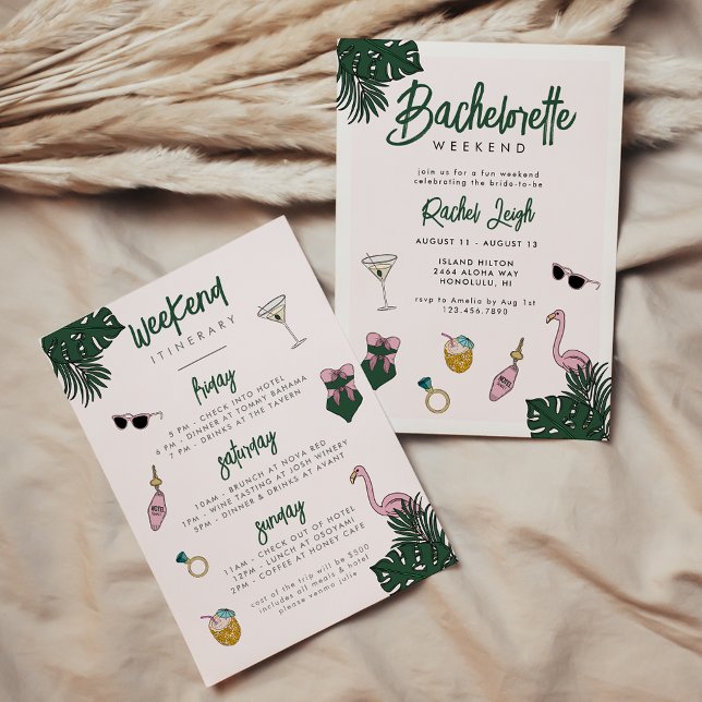 Retro Resort Bachelorette Weekend Invitation (Creator Uploaded)