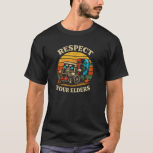 Retro Respect Your Elders Gamer Art T-Shirt