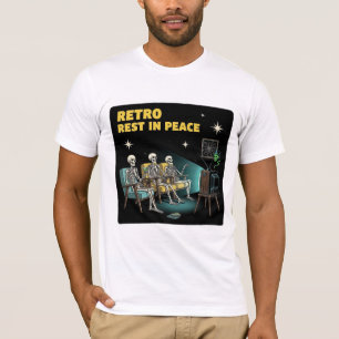 Retro Rest In Peace - Skeleton Movie Night T-Shirt