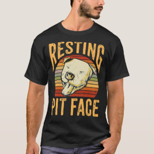Retro Resting Pit Face Pitbull Dog Pet T-Shirt