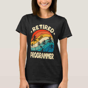 Retro Retired Programmer Vintage Retirement Worked T-Shirt