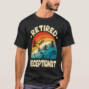 Retro Retired Receptionist Vintage Retirement Work T-Shirt