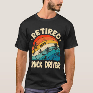 Retro Retired Truck Driver Vintage Retirement Work T-Shirt