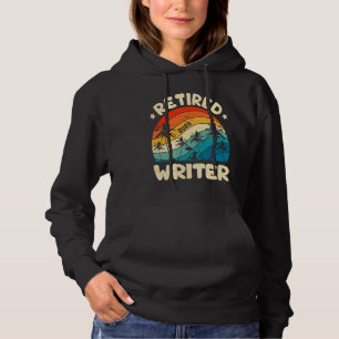 Retro Retired Writer Vintage Retirement Worked Hoodie