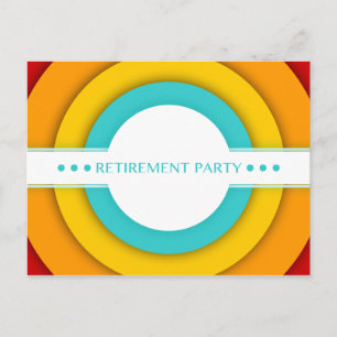 retro retirement party invitation postcard