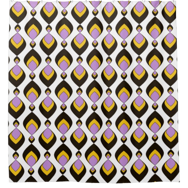 Retro, retro ornament shower curtain (Front)